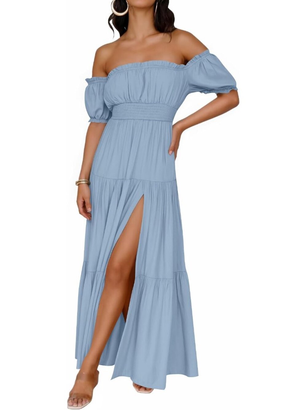 Timeless Women's 2026 Boho Off-Shoulder Maxi Dress